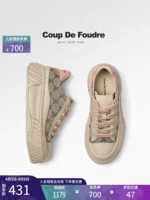 Giày phụ nữ CDF 2024 Mùa thu New Realine Leather All-match SPONDE BIOD SHOD